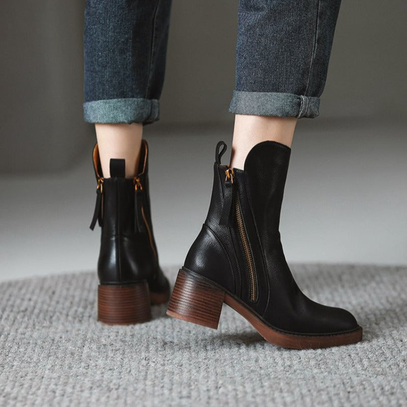 Women's Cowboy Boots Sleek Ankle Leather (8)