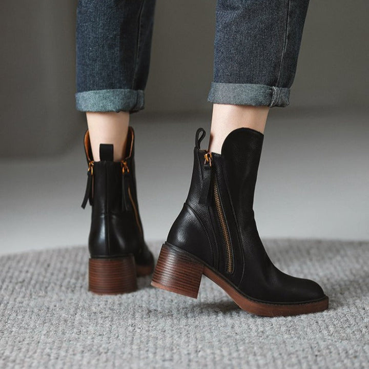 Women's Cowboy Boots Sleek Ankle Leather (8)