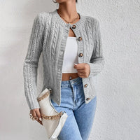 Olivia | Women's Cozy Cable Knit Button-Front Cardigan
