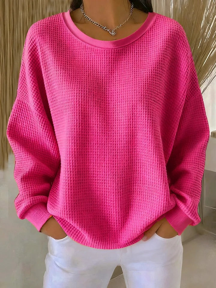 Women's Cozy Christmas Sweater for Layering in Leuchtendes Pink