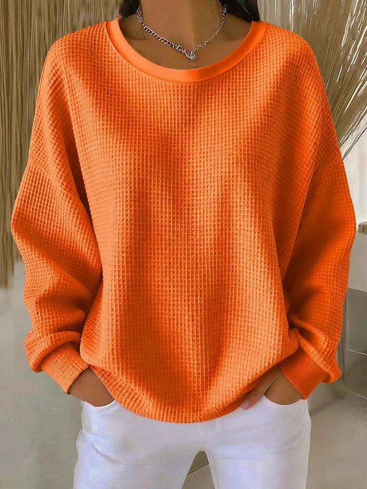 Women's Cozy Christmas Sweater for Layering in Orange