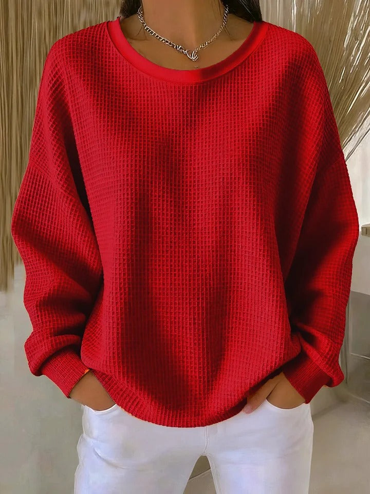 Women's Cozy Christmas Sweater for Layering in Red