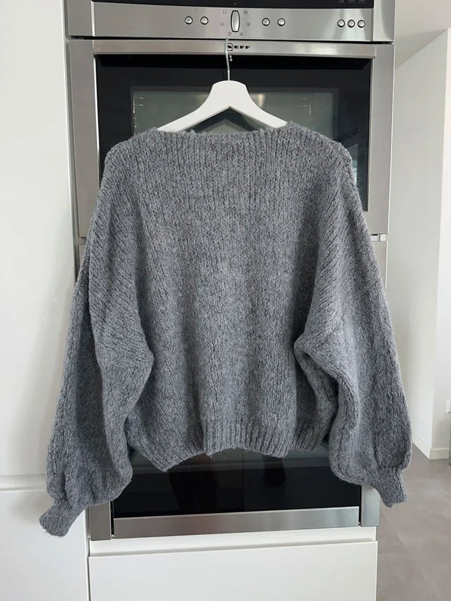 Women's Cozy Knit Cardigan with Bow Details (5)