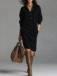 Isabella | Women's Cozy Knit Midi Fall Dress