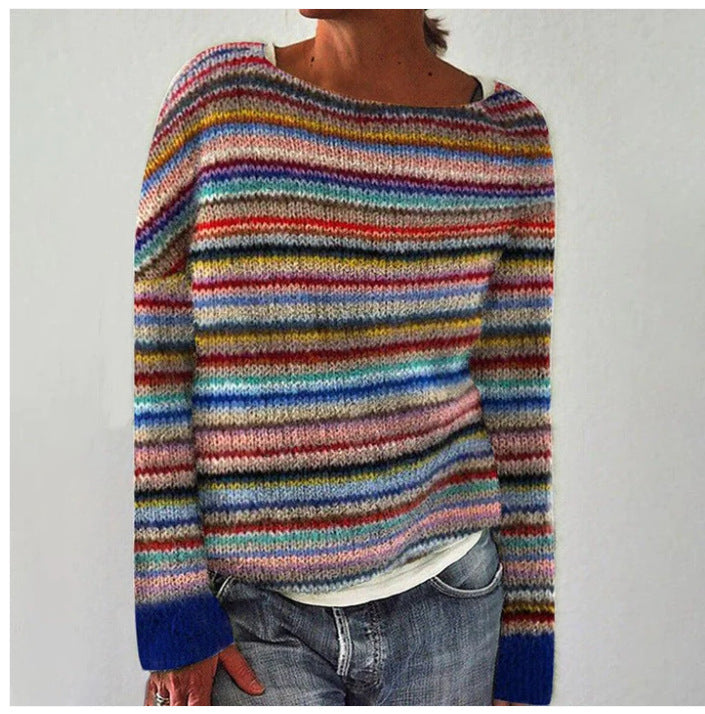 Women's Cozy Knit Pullover for Everyday Wear in Blue