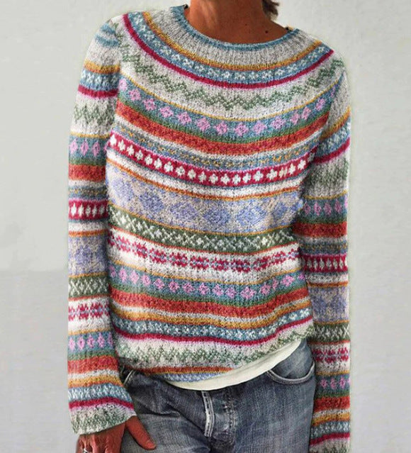 Women's Cozy Knit Pullover for Everyday Wear in White