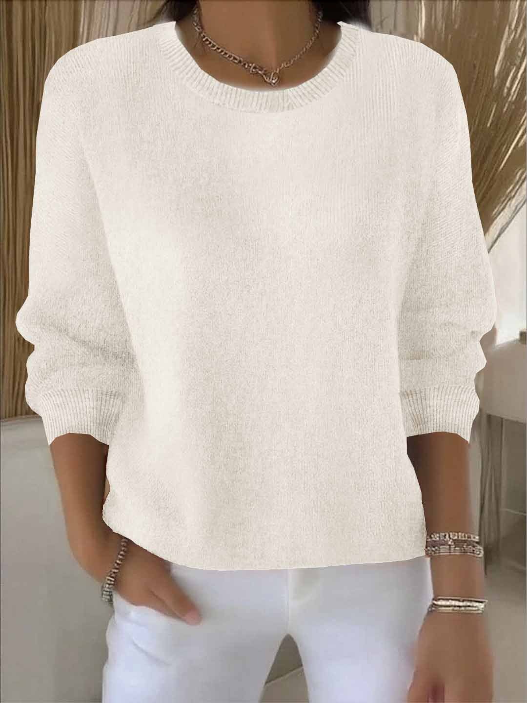 Women's Cozy Knit Pullover for Winter in Aprikose