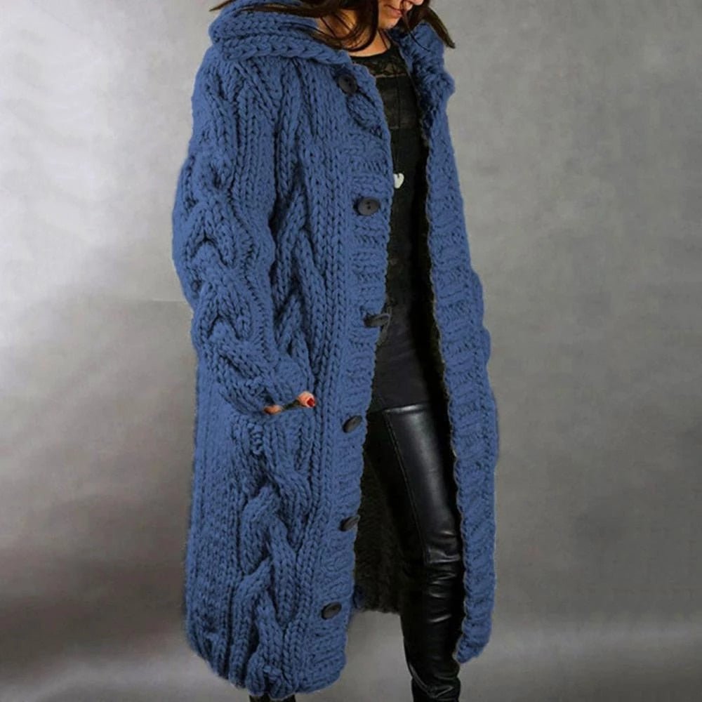 Women's Cozy Knit Ugly Christmas Sweater in Blue