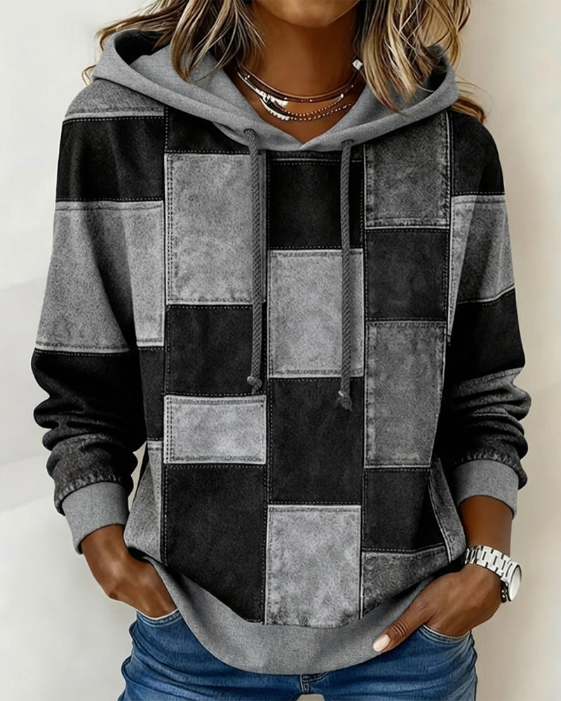 Women's Cozy Long Sleeve Hoodie for Fall in Grey