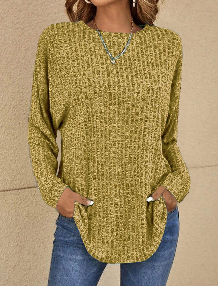 Women's Cozy Oversized Pullover for Layering in Grasgrün