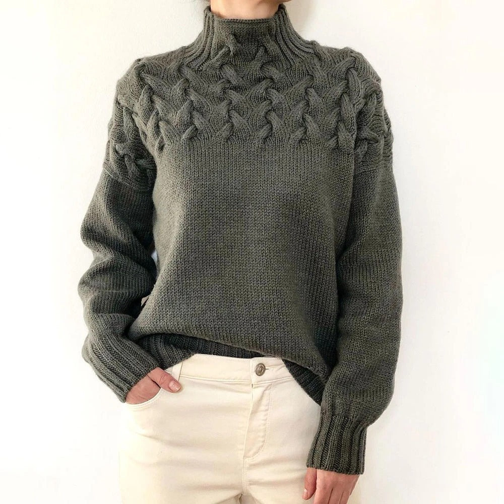 Women's Cozy Turtleneck Pullover for Layering in Grey