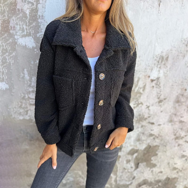 Women's Cozy Winter Jacket for Everyday Wear in Black