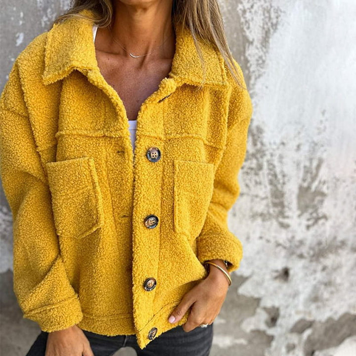 Women's Cozy Winter Jacket for Everyday Wear in Yellow