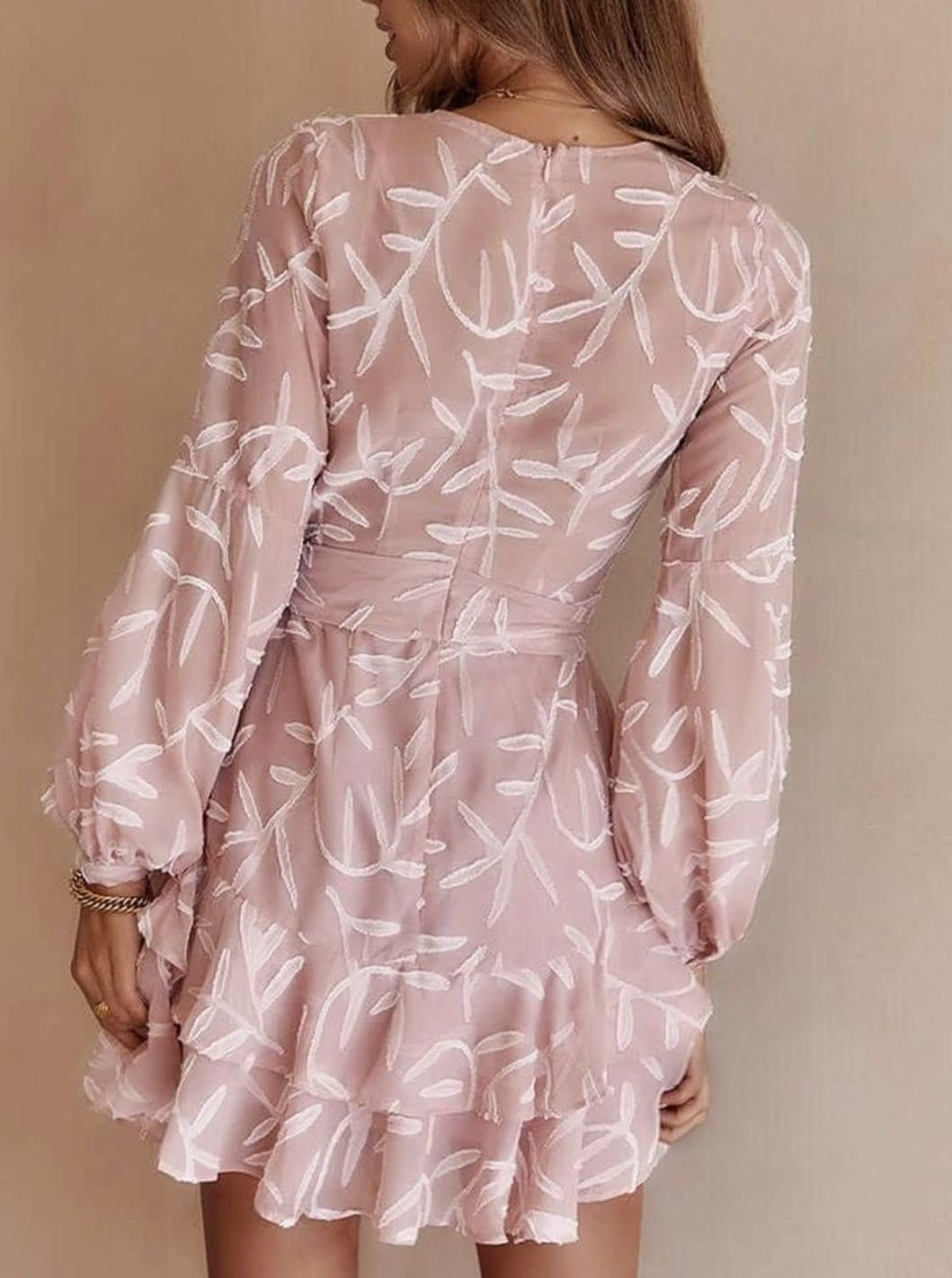 Women's Deep V-Neck Fall Wedding Guest Dress (4)