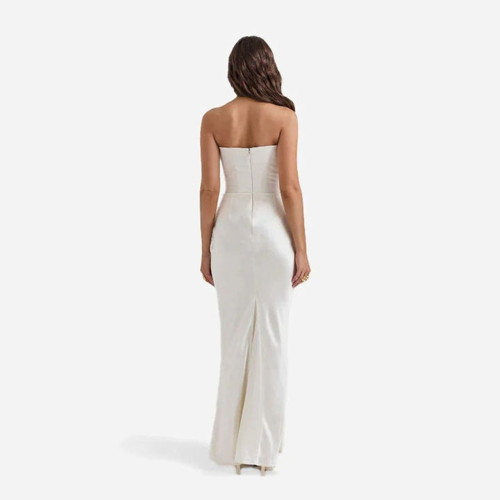 Women's Draped Maxi Fall Wedding Guest Dress in Pink 7