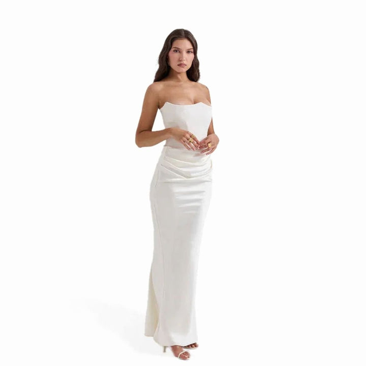 Women's Draped Maxi Fall Wedding Guest Dress in Pink 9