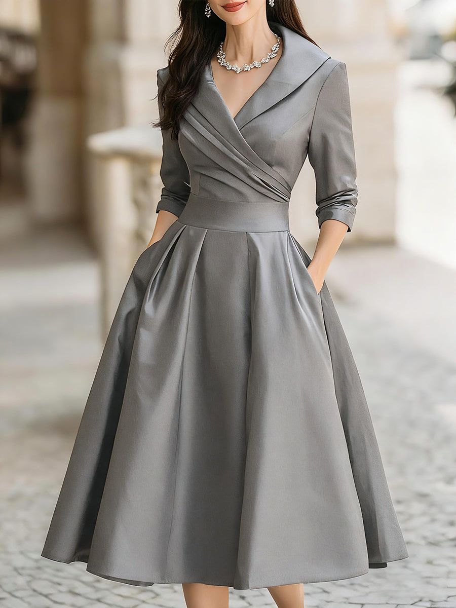 Women's Dress for Refined Formal Events in Grey