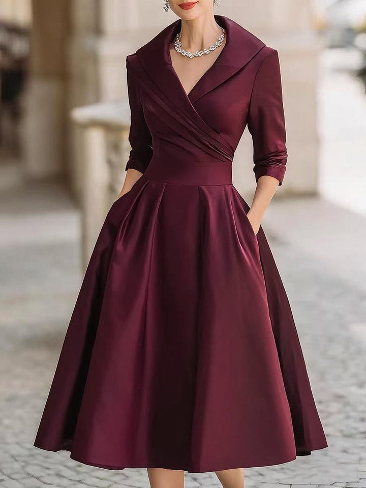 Women's Dress for Refined Formal Events in Wine