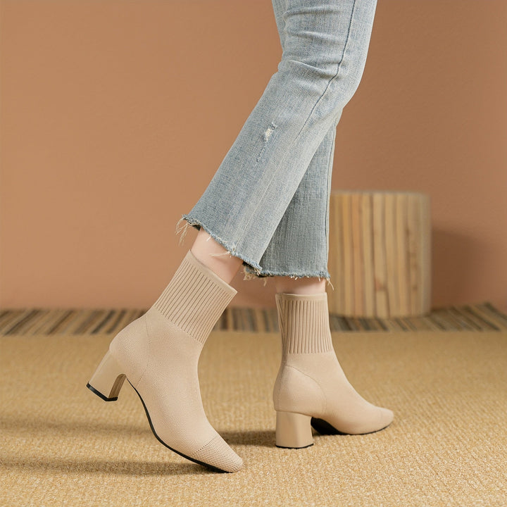 Women's Elegant Ankle Boots with Block Heel (10)