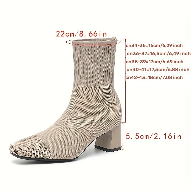 Women's Elegant Ankle Boots with Block Heel (15)