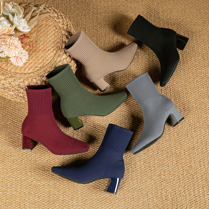Women's Elegant Ankle Boots with Block Heel (3)