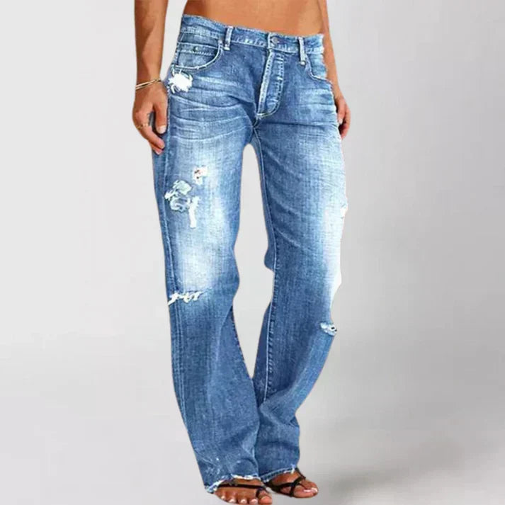 Women's Elegant Comfortable High-Waist Jeans in Blue