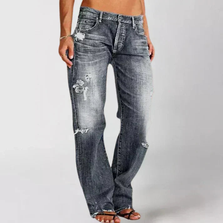 Women's Elegant Comfortable High-Waist Jeans in Grey