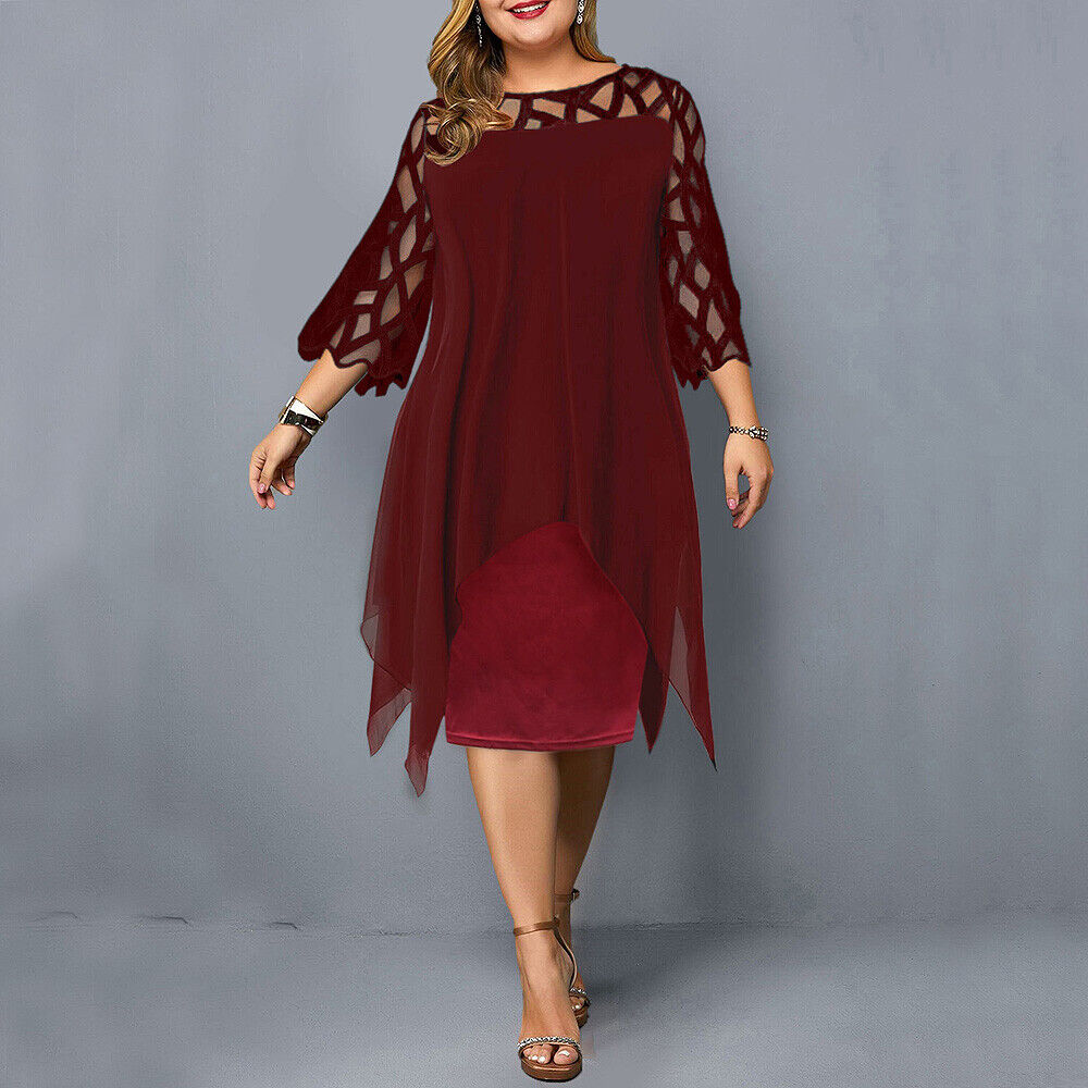 Women's Elegant Dress Midi Comfortable Fit (3)
