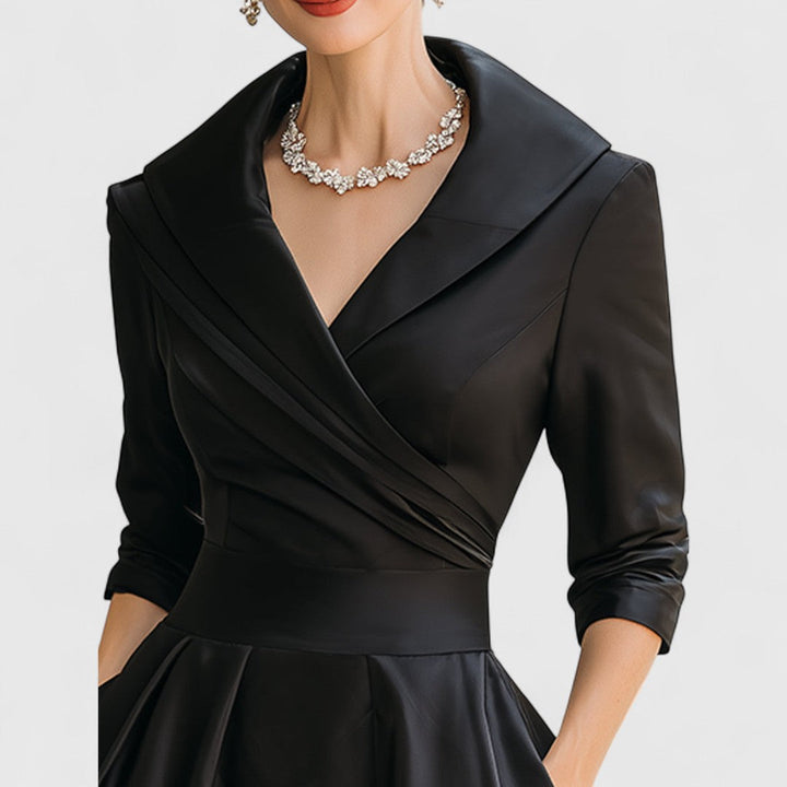 Women's Elegant Dress with Midi Flared Skirt (6)