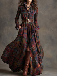 Scarlett | Women's Elegant Evening Dress in Vintage Plaid