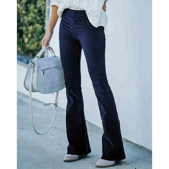 Women's Elegant Flared Pants with Stretch (10)