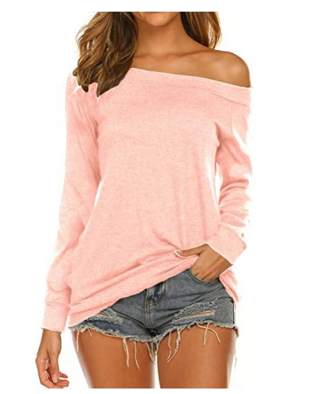 Women's Elegant Long-Sleeve Wool Pullover in Pink