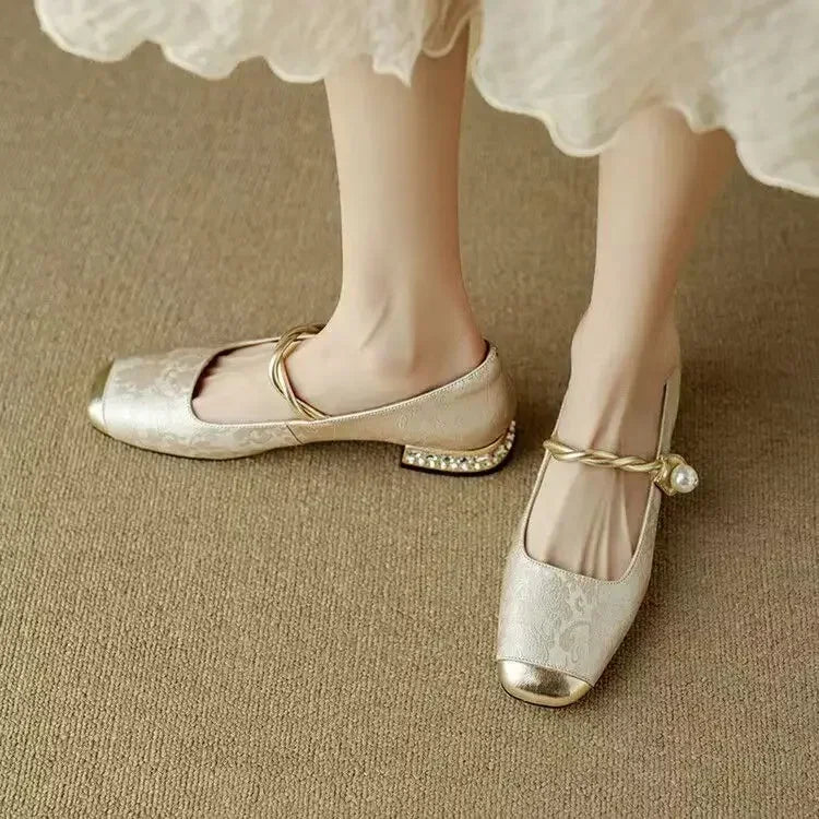 Women's Elegant Satin Pumps with Square Toe (12)