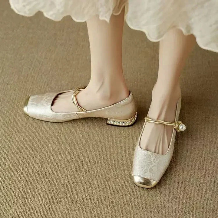 Women's Elegant Satin Pumps with Square Toe (12)