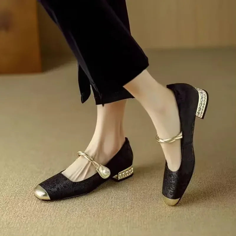 Women's Elegant Satin Pumps with Square Toe (7)