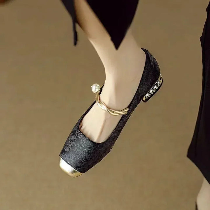 Women's Elegant Satin Pumps with Square Toe (9)