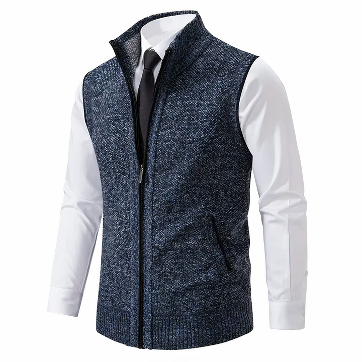 Women's Elegant Sleeveless Fleece Vest for Layering in Blue