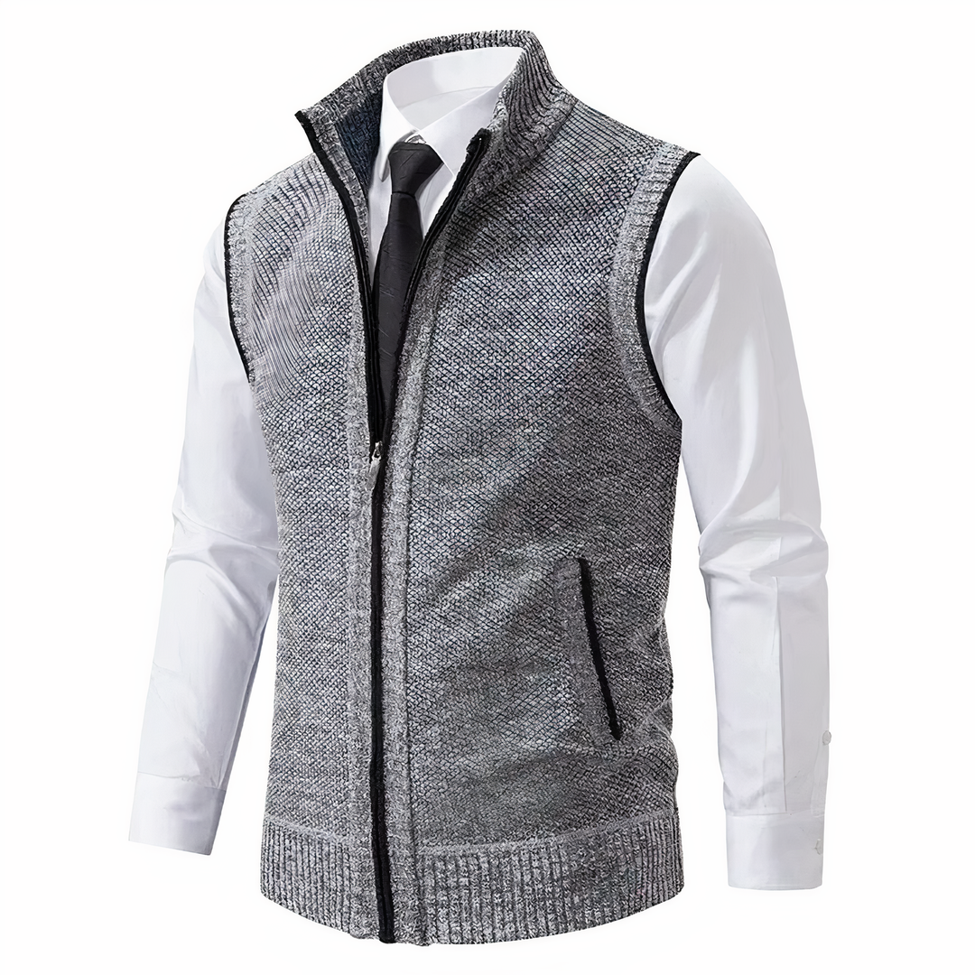 Women's Elegant Sleeveless Fleece Vest for Layering in Light Grey