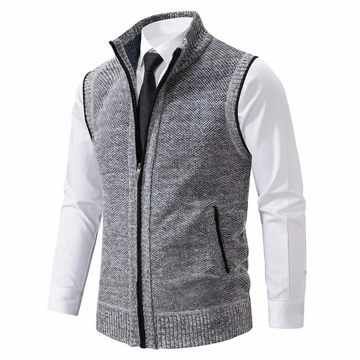 Women's Elegant Sleeveless Fleece Vest for Layering in Light Grey