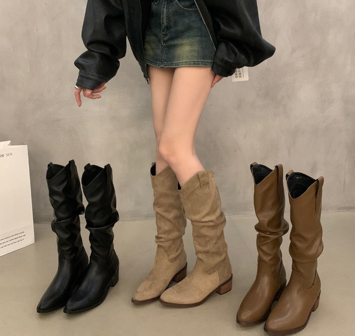 Women's Elegant Suede Boots with Vintage Ruffles (6)