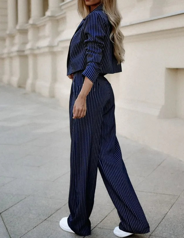 Women's Elegant Two-Piece Blazer Trouser Set (3)