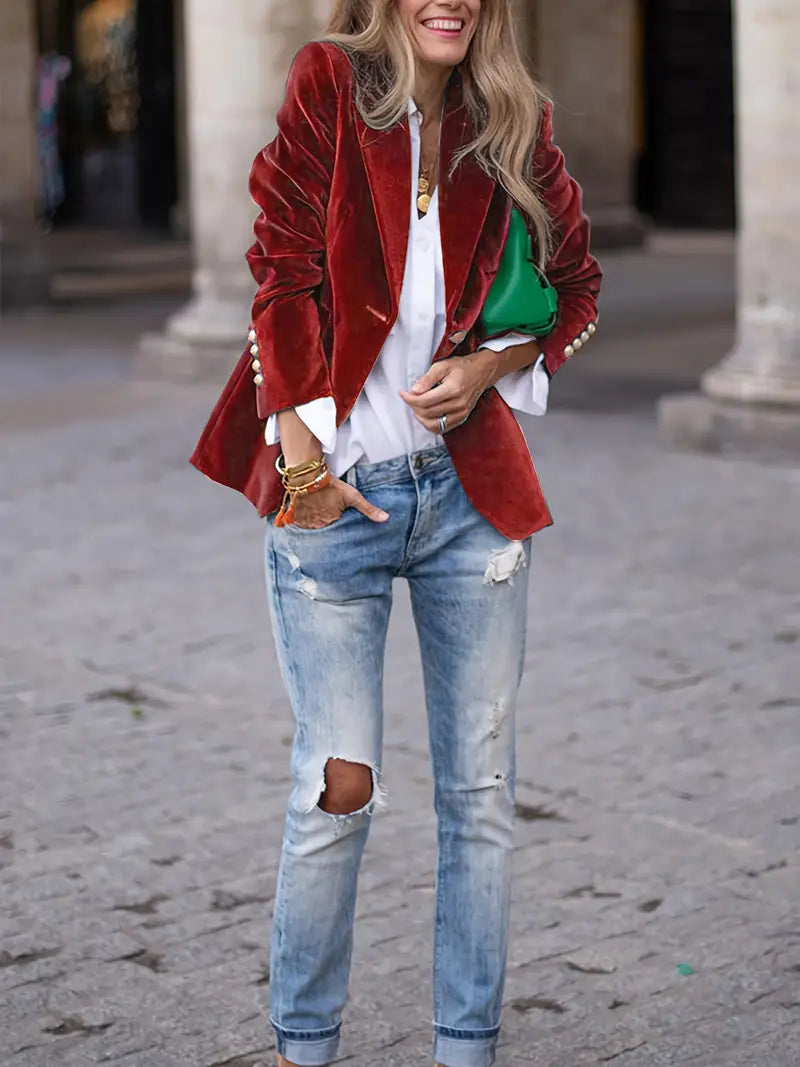 Women's Elegant Velvet Jacket for Fall (18)