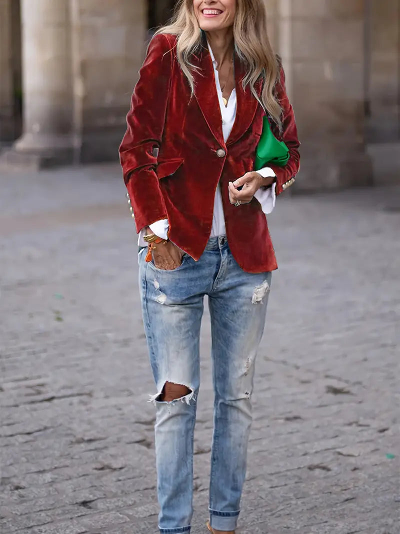 Women's Elegant Velvet Jacket for Fall (19)