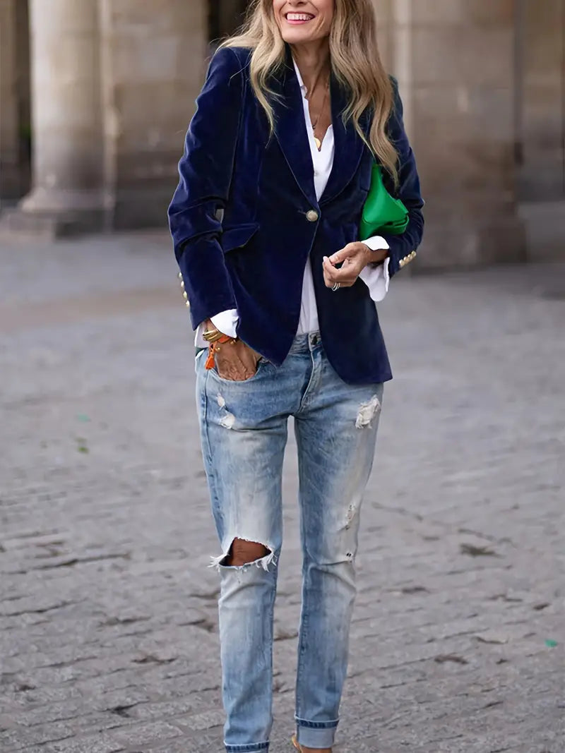 Women's Elegant Velvet Jacket for Fall (8)