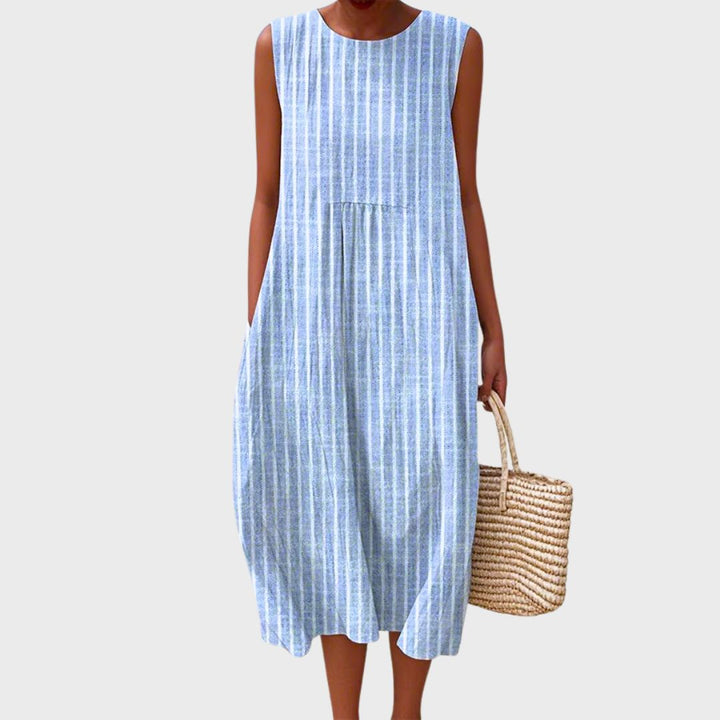 Women's Elegant Vintage Midi Dress in Blau 3