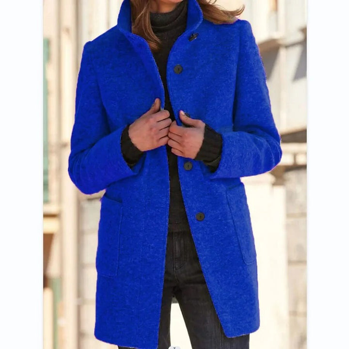Women's Elegant Wool Jacket for Fall in Blue