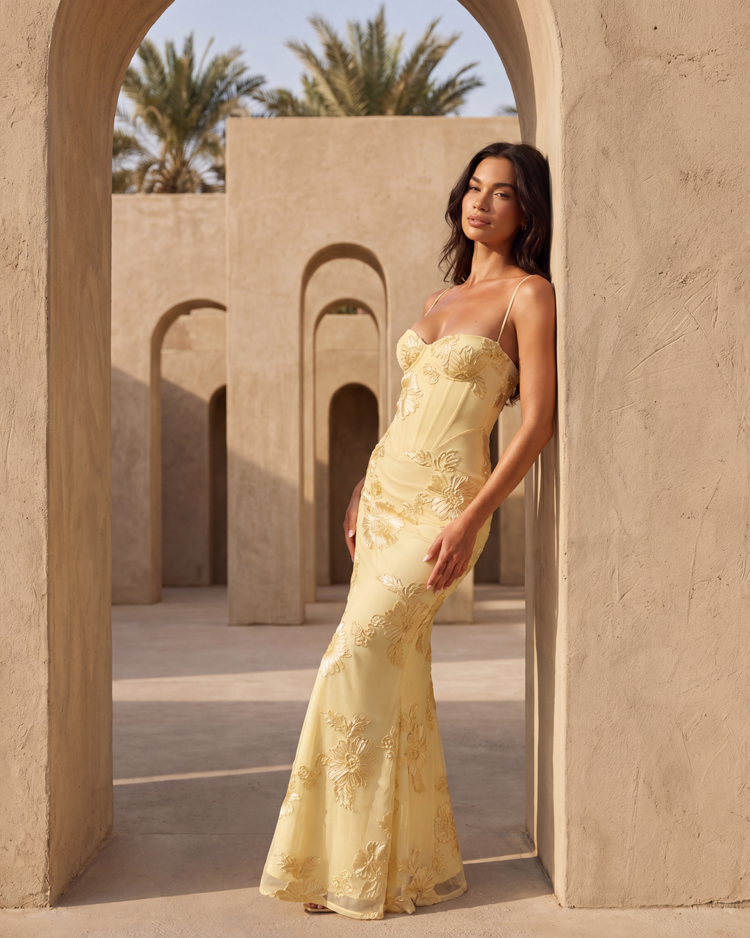 Women's Embroidered Fall Wedding Guest Maxi Dress (3)