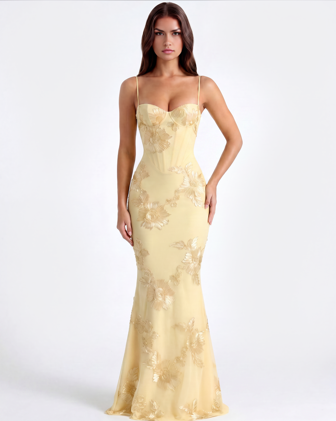 Women's Embroidered Fall Wedding Guest Maxi Dress (5)