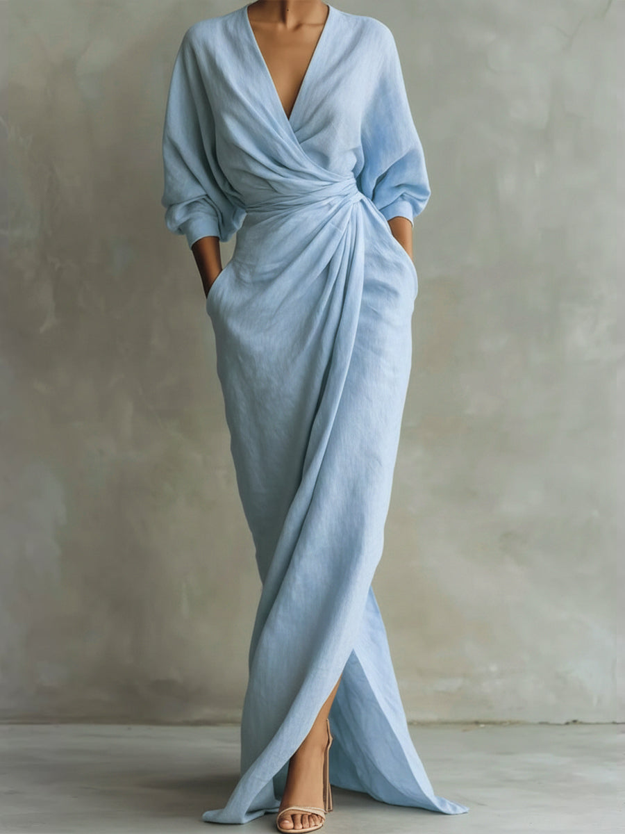 Women's Evening Dress, Elegant and Versatile in Light Blue