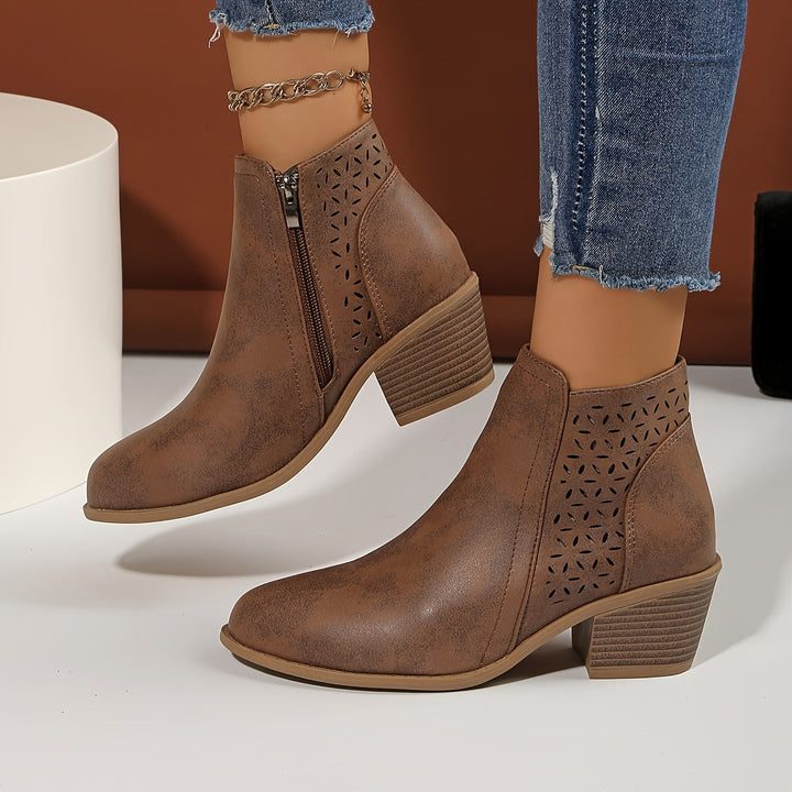 Women's Everyday Slip-On Ankle Boots for Fall in Brown